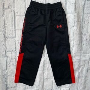 Under armour kids 4 pull on athletic pants black & red